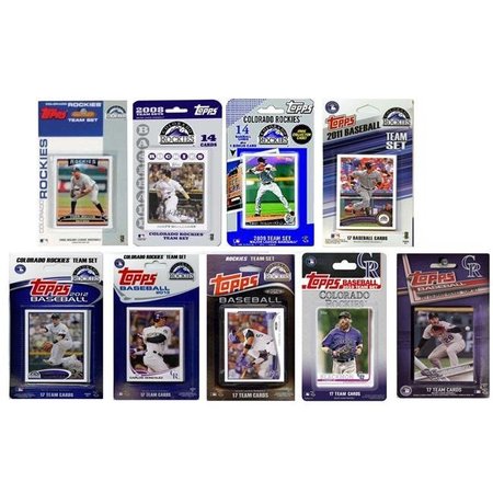 WILLIAMS & SON SAW & SUPPLY C&I Collectables ROCKIES919TS MLB Colorado Rockies 9 Different Licensed Trading Card Team Sets ROCKIES919TS